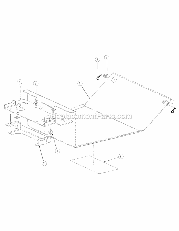 Floor Panel Assembly Diagram and Parts List for M60-KH 53AB5BDX750-27-HP Cub Cadet Lawn Tractor